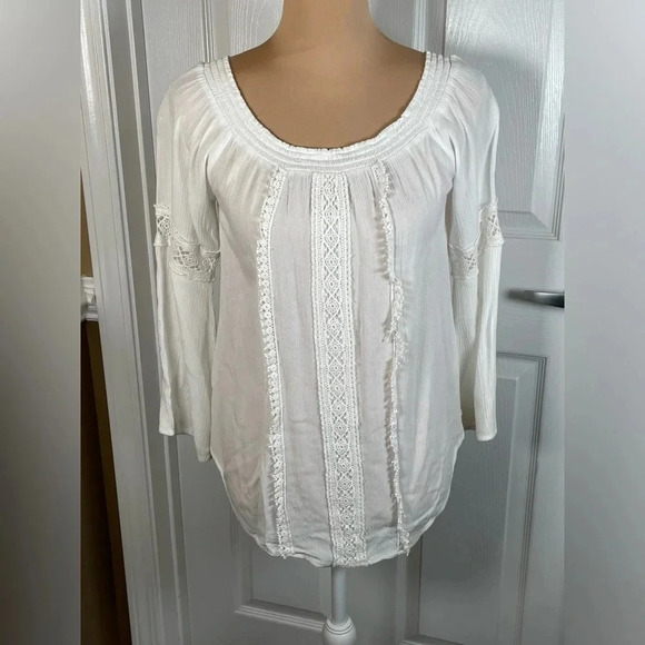 SOCIALITE LONG-SLEEVE BOHO‎ LACE TOP SMALL - Picture 7 of 9